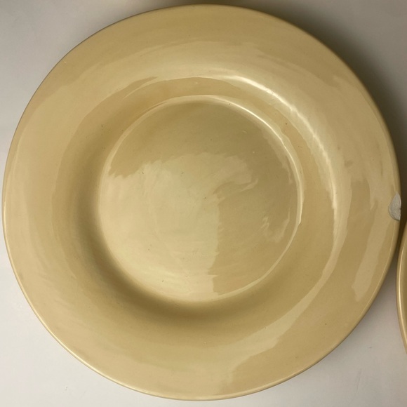 Pottery Barn Sausalito Amber Yellow Dinner Plates 12” Set of 4 Hand Painted - Picture 3 of 7